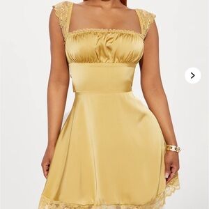 Fashion Nova Gold Mini Dress